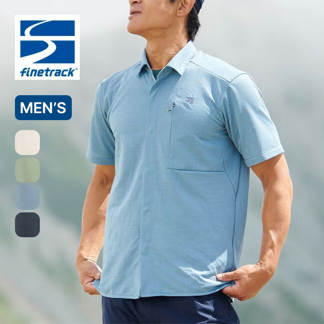 ファイントラック ラミースピンニットシャツ半袖 メンズ finetrack FMM1602 カジュアルシャツ 速乾 抗菌 防臭 ハイキング 登山 キャンプ アウトドア