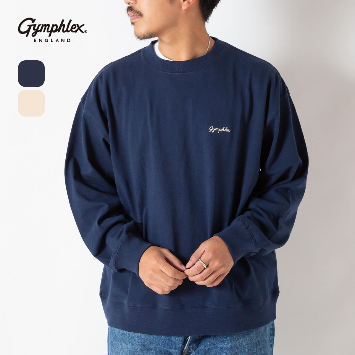 ジムフレックス クルーネックP.O. 16/-コットンジャージー Gymphlex CREW NECK P.O. 16/- COTTON JERSEY メンズ #GY-C0487 HKT トップス 長袖 ロングスリーブ ロングTシャツ ロンT カットソー おしゃれ キャンプ アウトドア