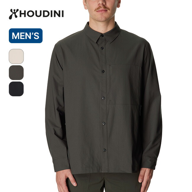 フーディニ シンビオフィールドシャツ メンズ HOUDINI Symbio Field Shirt 860060 トップス カジュアルシャツ ロングスリーブ 長袖 通勤 通学 旅行 トラベル 軽量 シンプル おしゃれ キャンプ アウトドア