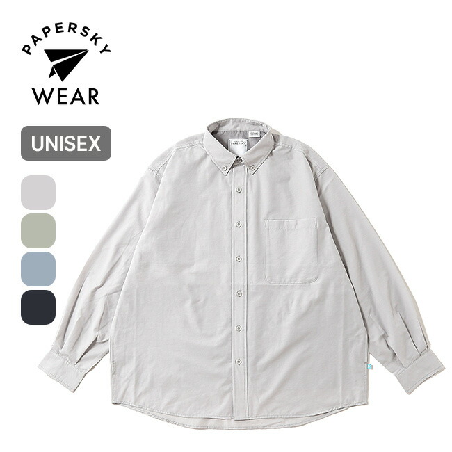 ペーパースカイウェア ハイク&バイクケイブビッグシャツ PAPERSKY WEAR HIKE&BIKE CAVE BIG SHIRT ユニセックス メンズ ウィメンズ レディース PS261000 長袖 トップス オーバーサイズ 吸水 速乾 登山 ハイキング 自転車 フェス キャンプ アウトドア