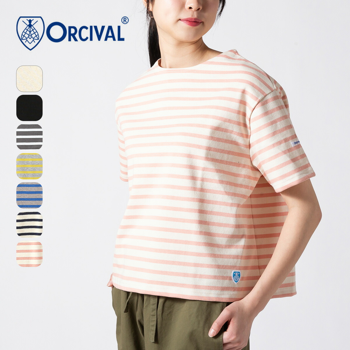 【SALE Max15%OFF】オーシバル 労働者の一団のど首S/S P.O. 綿織物読み込む【ウィメンズ】 ORCIVAL CREW NECK S/S P.O. レディース #B258 間借り人 定番 ティーシャツ ティシャツ 半袖 カットソー トップス 今めかしい COTTON LOURD バスクプルオーバー オーチバル