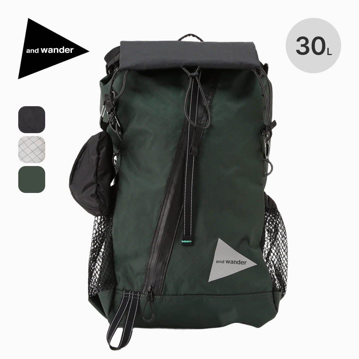 アンドワンダー エコ容器に並べる30Lうしろ側容器に並べる and wander ECOPAK 30L backpack 5745975202 背嚢 鞄 背嚢 通学 通い 山登り 周遊 旅する UL 今めかしい 難民キャンプ アウトドア