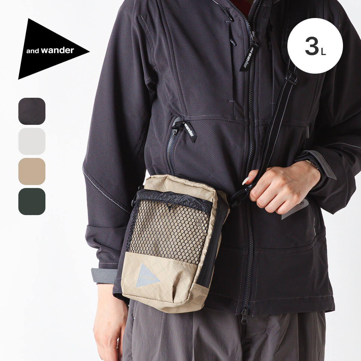 アンドワンダー エコパックショルダーポーチ and wander ECOPAK sholder pouch 5745975207 ショルダーバッグ 鞄 バッグ サコッシュ おしゃれ キャンプ アウトドア｜サンデーマウンテン Select Deals