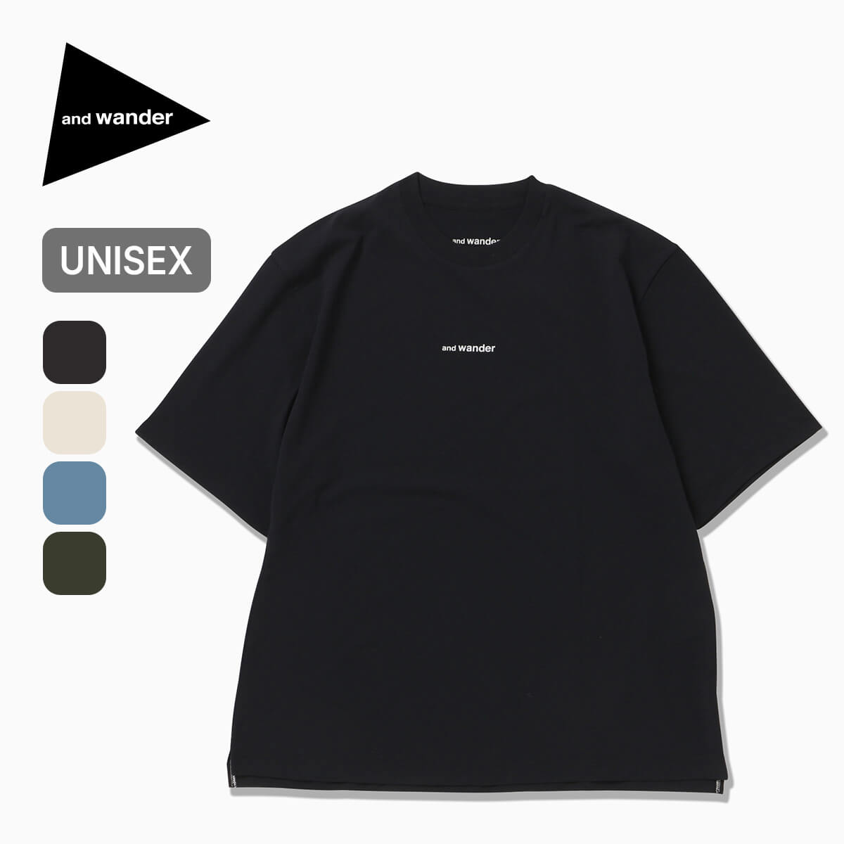 アンドワンダー ドライメッシュT and wander dry mesh T ユニセックス メンズ ウィメンズ レディース 5746964035 トップス 速乾 Tシャツ 半袖 おしゃれ キャンプ アウトドア