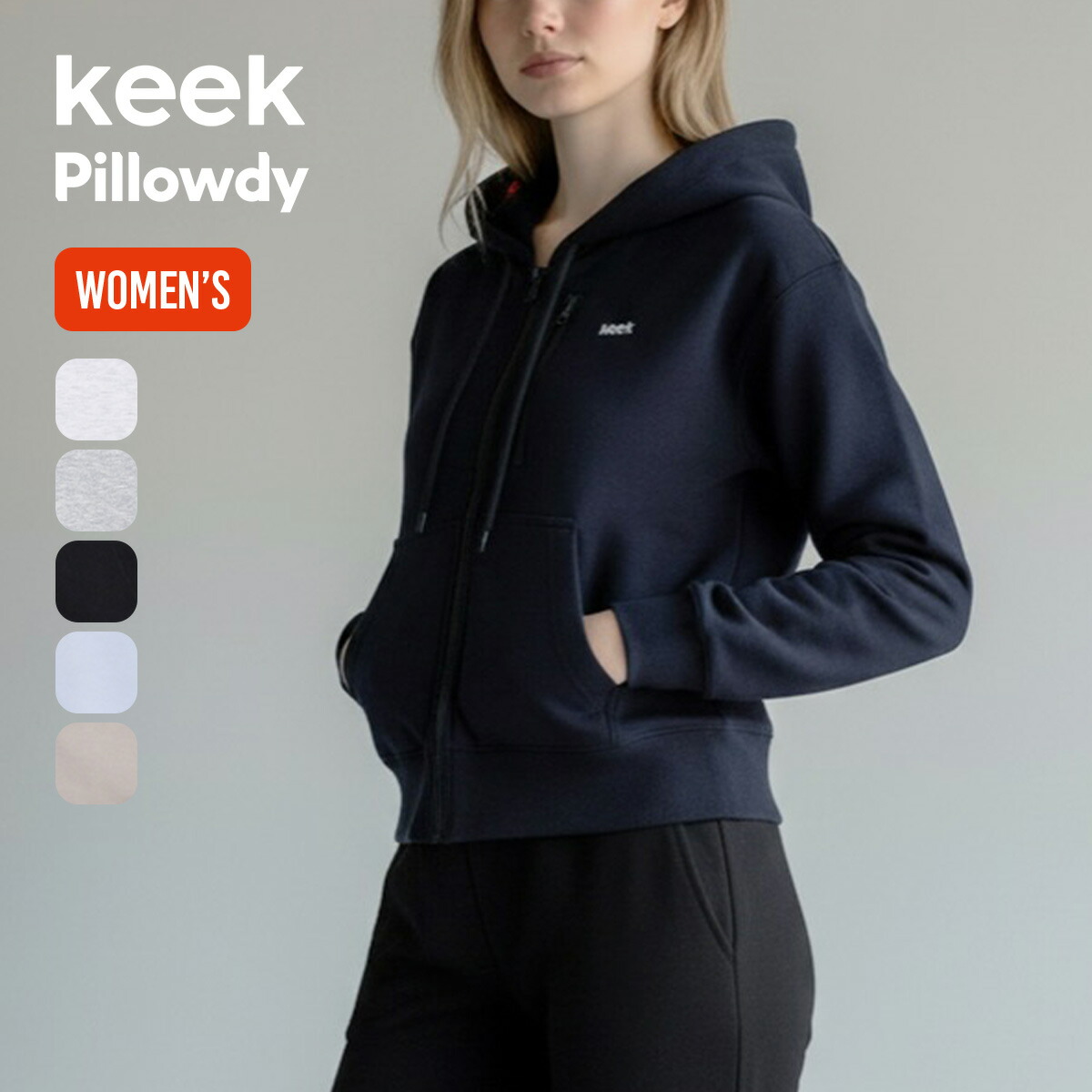 キーク ピロウディ ロゴフーディーV3 (クロップ) keek Pillowdy Logo Hoodie V3 (Crop) レディース K0IJP003 汗水 汗水 パーカー 上衣 枕 ネックピロー 周遊 旅する 民族大移動着 通い 動かす 航空機 難民キャンプ アウトドア