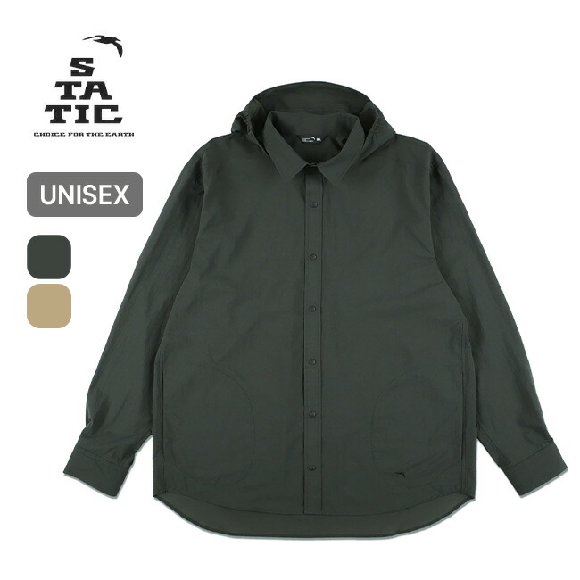 静的 マーセドリバーフードシャツ STATIC MERCED RIVER HOOD SHIRTS ユニ一発やる メンズ レディース ウィメンズ 35202 トップス プルオーバー ボンネット 難民キャンプ アウトドア