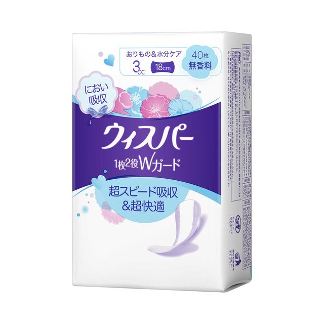 P&G ウィスパー1枚2役Wガード 無香料 40枚（3CC） 【16個セット】