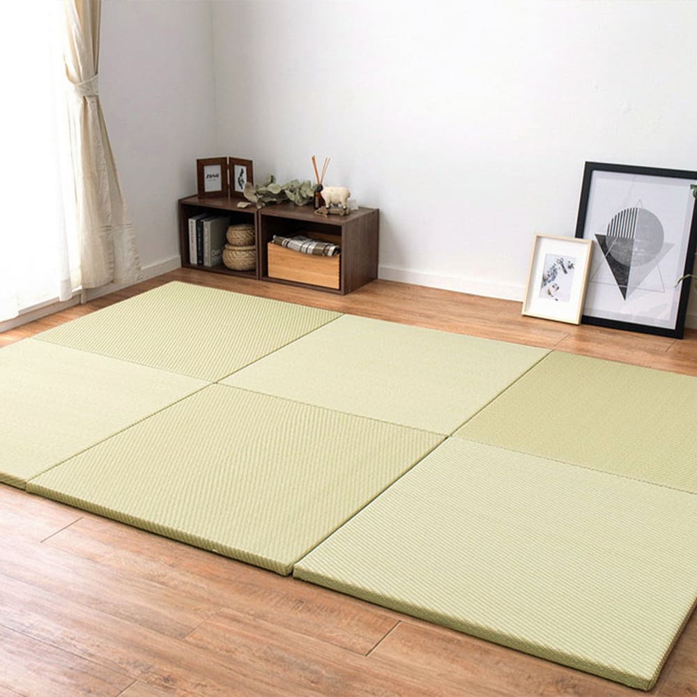 水拭きできる い草風置き畳 綾模様 グリーン 同色6枚組 【直送品】 返品・キャンセル・他商品と同時購入は不可｜サンドラッグe-shop