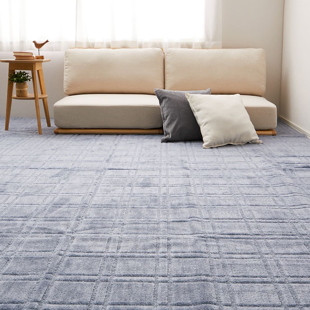 抗菌・防臭加工の平織カーペット シオン 本間4.5畳 ブルー 【直送品】 返品・キャンセル・他商品と同時購入は不可|サンドラッグe-shop