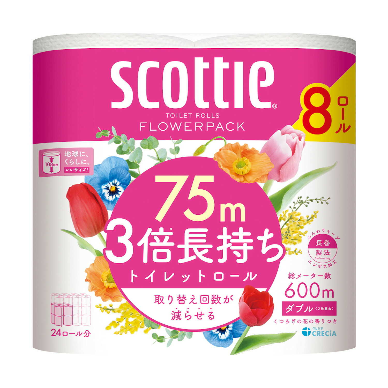 スコッティ フラワーパック 3倍長持ち ダブル 48ロール