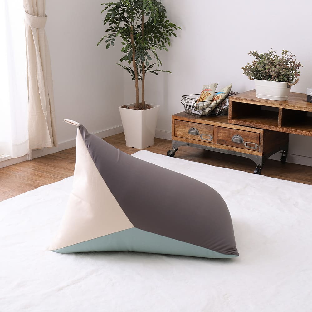 カラーが選べるリラックスビーズクッション グレー／ブルー 【直送品】 返品・キャンセル・他商品と同時購入は不可