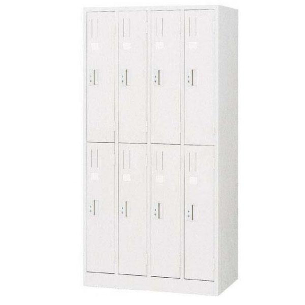 8人用ロッカー 4連2号2段 COM-L87-W 【直送品】 返品・キャンセル・他商品と同時購入は不可