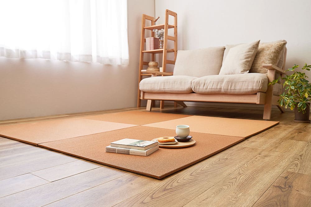 DIY畳 樹 同色6枚セット BR 82×82×1.3cm 【直送品】 返品・キャンセル・他商品と同時購入は不可