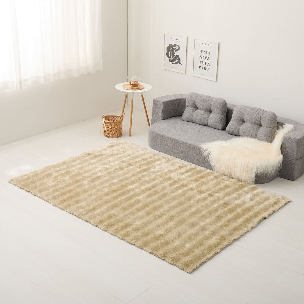 ポコポコシャギーラグ メルア BE 120x180 【直送品】 返品・キャンセル・他商品と同時購入は不可