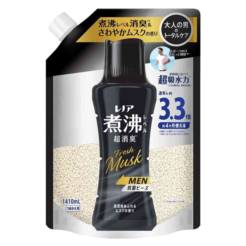 P&G レノア煮沸レベル消臭抗菌ビーズ゛MEN清潔感あふれるムスクの香りつめかえ用超特大 1410ml 【3個セット】