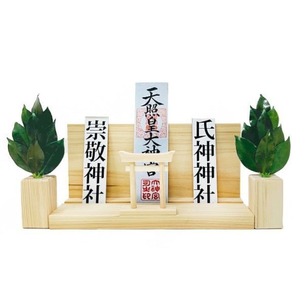 ミニS榊 角立て 鳥居付き神棚大セット ST-036 【直送品】 返品・キャンセル・他商品と同時購入は不可