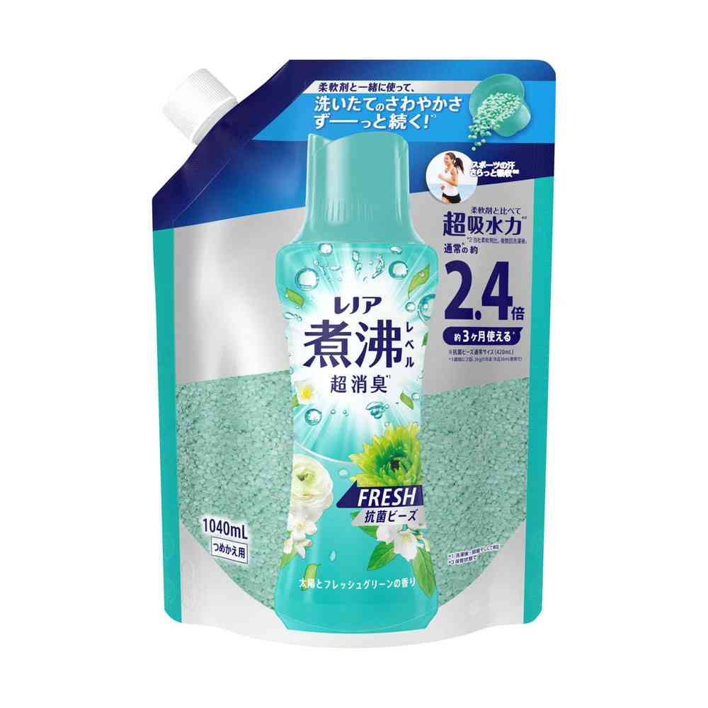P&G レノア煮沸レベル 消臭 抗菌ビーズ 太陽とフレッシュグリーンの香り つめかえ用特大 1040ml 【7個セット】