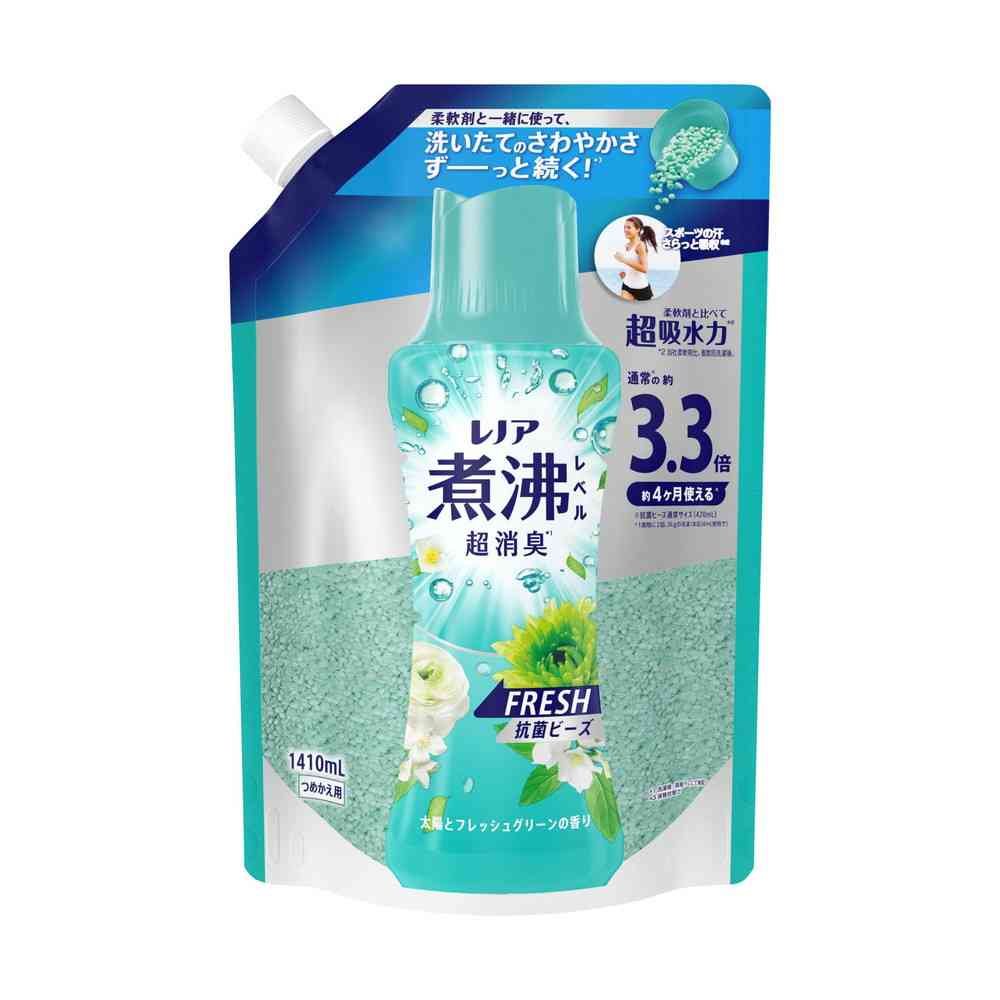 P&G レノア煮沸レベル 消臭 抗菌ビーズ 太陽とフレッシュグリーンの香り 超特大 1410ml 【5個セット】