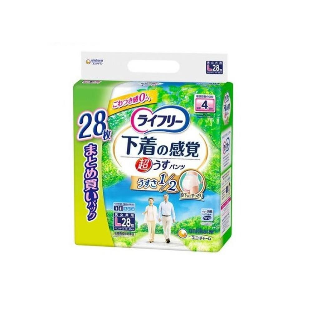ユニ・チャーム ライフリー 超うす型 下着感覚パンツ 4回 L 28枚 【3個セット】