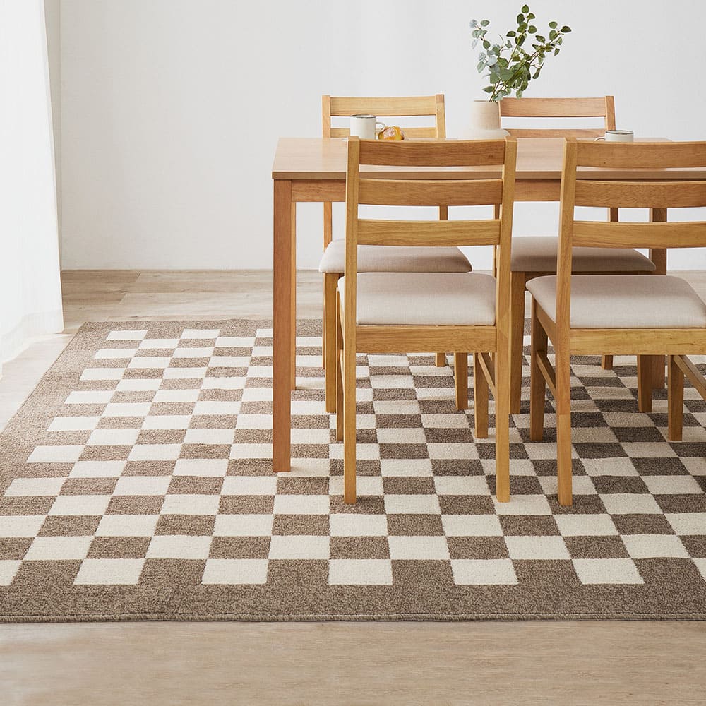 ダイニングラグ モニカ 約220&times;250cm ベージュ 【直送品】 返品・キャンセル・他商品と同時購入は不可｜サンドラッグe-shop