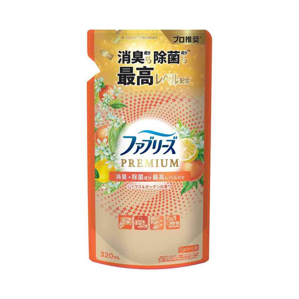 P＆G ファブリーズ W除菌＋消臭 プレミアム シトラス＆ガーデンの香り つめかえ 320mL 【24個セット】