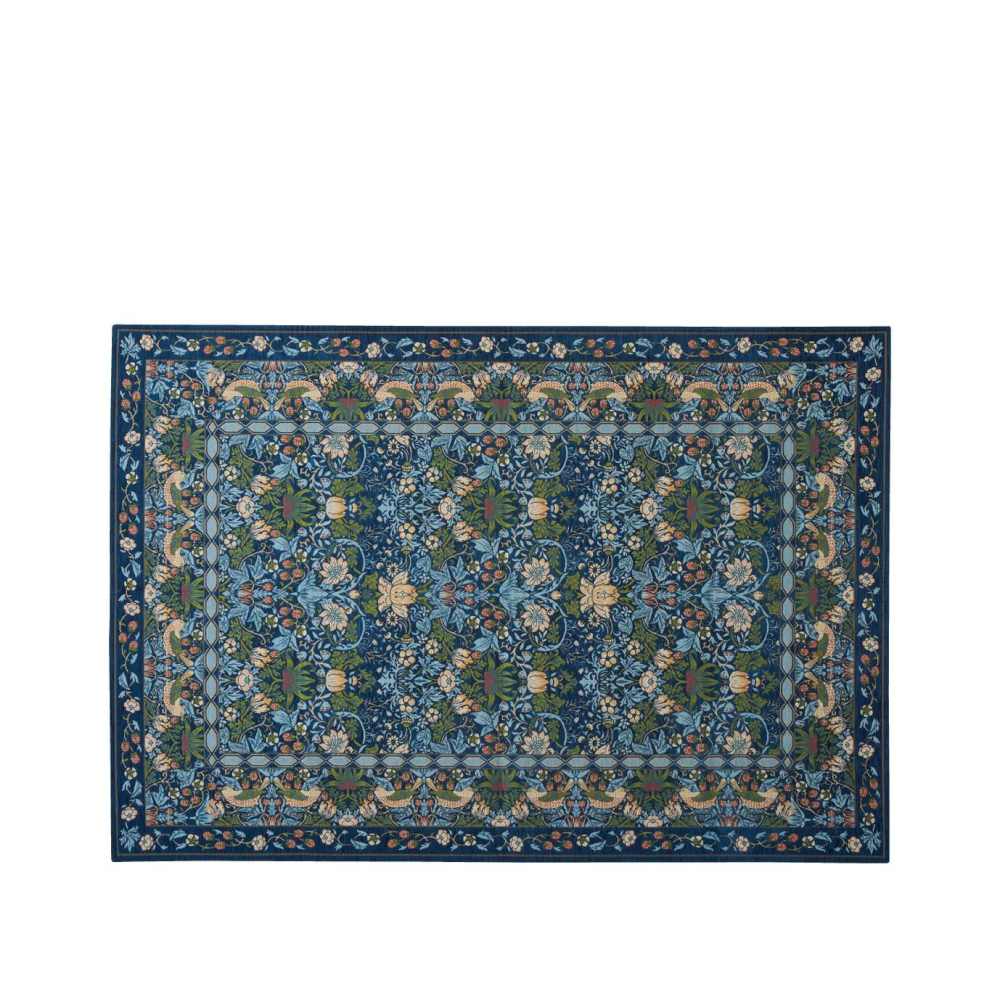 イチゴドロボウ ラグ 約140&times;200cm KF1709 B ブルー 【直送品】 返品・キャンセル・他商品と同時購入は不可｜サンドラッグe-shop