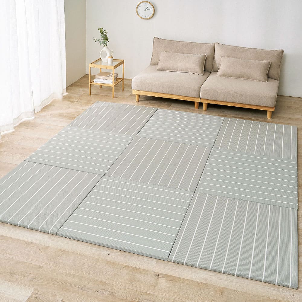 【9枚組】い草風置き畳 コトリナ グレー約82×82×2.5cm 【直送品】 返品・キャンセル・他商品と同時購入は不可|サンドラッグe-shop