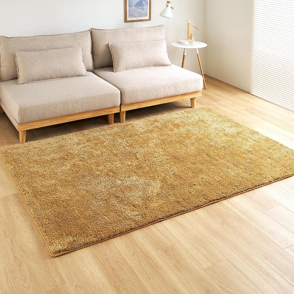 ミックスシャギーラグリーヴァ 約140×200cmマスタード 【直送品】 返品・キャンセル・他商品と同時購入は不可|サンドラッグe-shop