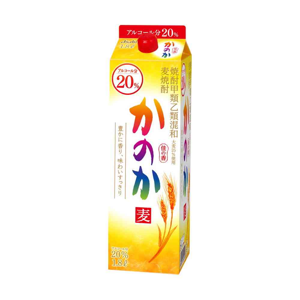 アサヒ 麦焼酎 かのか 20度 紙パック 1800ml 【12個セット】｜サンドラッグe-shop