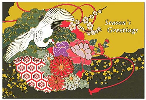 楽天市場 和風フォーマルカード鶴と花 Sn 96 グリーティングライフ グリーティングカード 海外向け エアメール 新年の挨拶 年賀 寒中見舞い 寄付 募金 サンフェロー