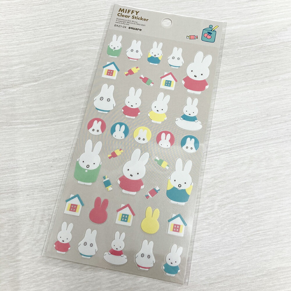 楽天市場】【メーカー完売のため在庫限り】ミッフィー クリアシールスクエア BA21-21【miffy ディックブルーナ DickBruna 大人  グッズ かわいい 文具 ステッカー ラベル】 : サンフェロー