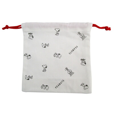 楽天市場 新商品 スヌーピー 巾着袋ｓビーエスエス Es374a B キャラクターグッズ 大人 かわいい シンプル 小物入れ コップ袋 給食 サンフェロー