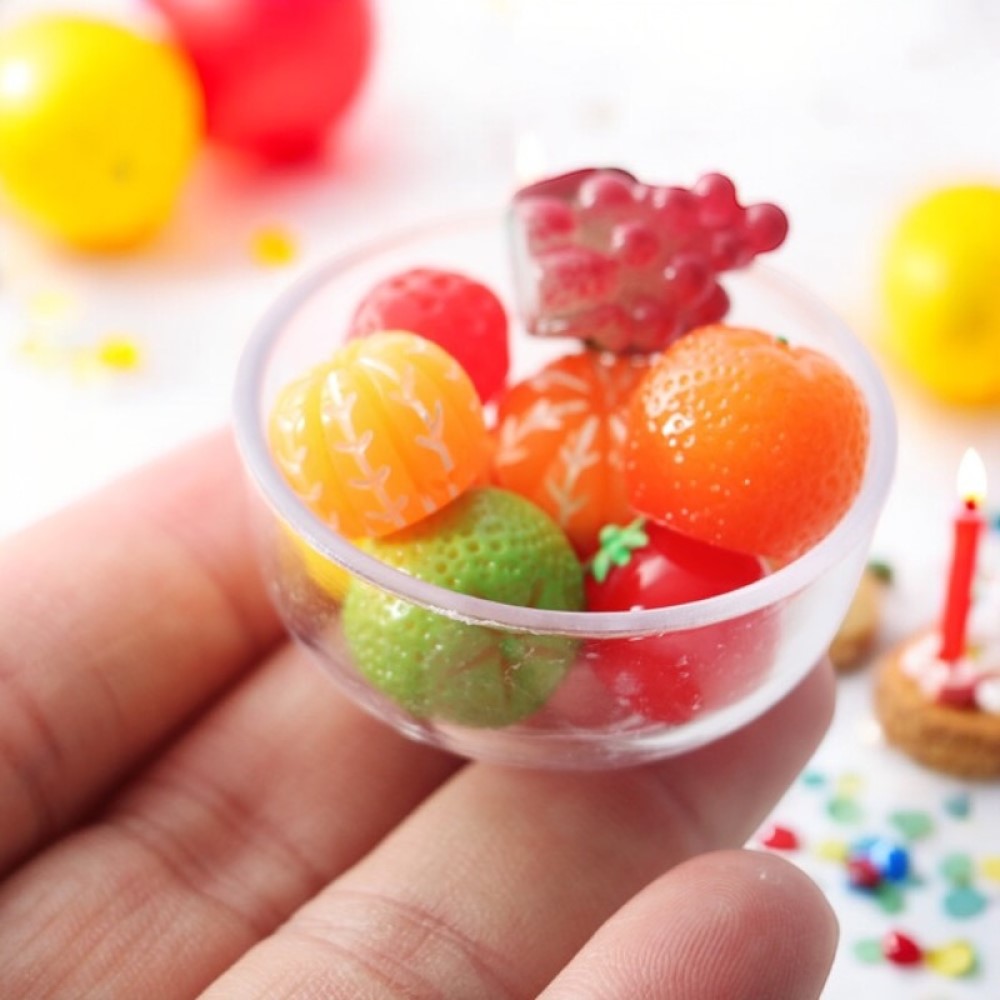 果物 楽天市場】90000357（1セット9点入れ）ミニチュア果物プレートセット