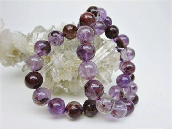 【均一ブレスレット】マトリクス・アメシスティンクォーツ品質AAAΦ12-12.4mm【含侵処理】【鑑定済み】画像