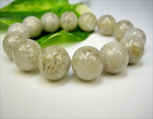 【ブレスレット】 千層ホワイトガーデンクォーツ 品質ＡＡＡ Φ16.4±0.2mm 【一点物】