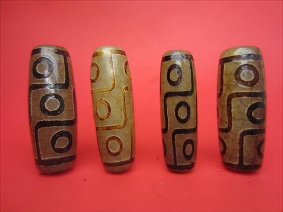 天珠セット　29 楽天市場】【チベット高級龍紋天珠】逆九眼天珠30×10mm【2粒SET