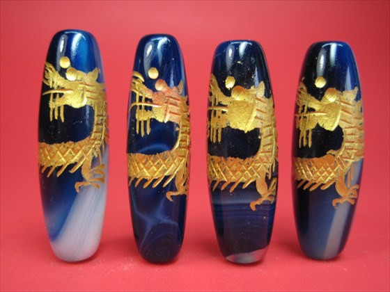 楽天市場】【チベット高級天珠】手彫り龍神天珠ピンク紫メノウ40×14