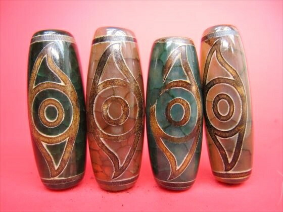 楽天市場】【チベット高級龍紋天珠】逆九眼天珠30×10mm【2粒SET