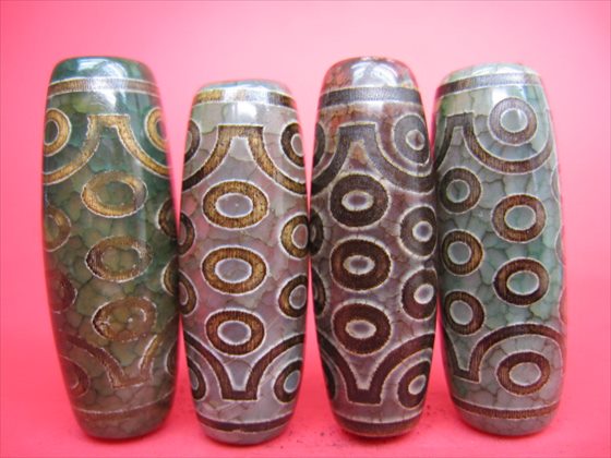 天珠セット　37 楽天市場】【チベット高級龍紋天珠】十三眼天珠37-41×12-15mm【2粒SET