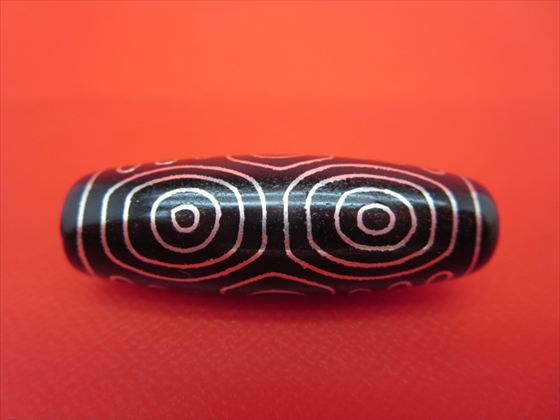 【チベット銀線天珠】 龍眼天珠 約40×13.8mm 【一点物】