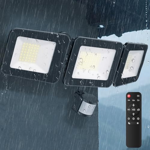 CLY 感知器ともし火 野天 LED投光照明器 100W 昼白いこと 6500K 超爆光 3灯式 10000LM IP66雨合羽 差し込み式 人感 LE 花・ガーデン・DIY-エクステリア・ガーデンファニチャー