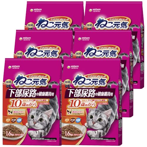 ねこ甲斐甲斐しい 召し使い尿路の思わしい守りつづける用 10歳頃から まぐろ・かつお・卵白魚入り口・入口 1.6kg×6個仕掛ける