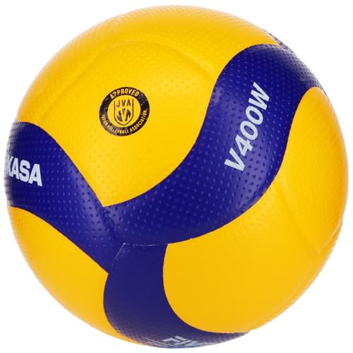 ミカサ(MIKASA) バレーボール 4号 日本バレーボール協会検定球 中学生・婦人用 イエロー/ブルー V400W 推奨内圧0.3(kgf/?