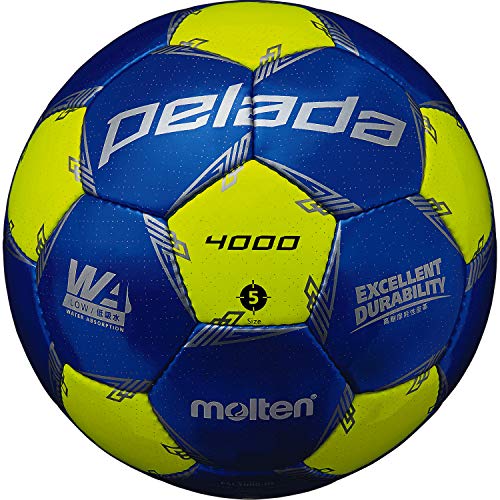 モルテン(molten) サッカーボール 5号球 中学生以上 検定球 ペレーダ4000 F5L4000-BL メタリックブルー×蛍光イエロー F