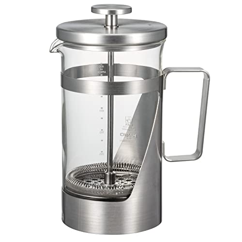 HARIO(ハリオ) ハリオール・7 プレス式コーヒー 耐熱ガラス ステンレス 実用容量600ml ヘアラインシルバー THSV-4-HSV