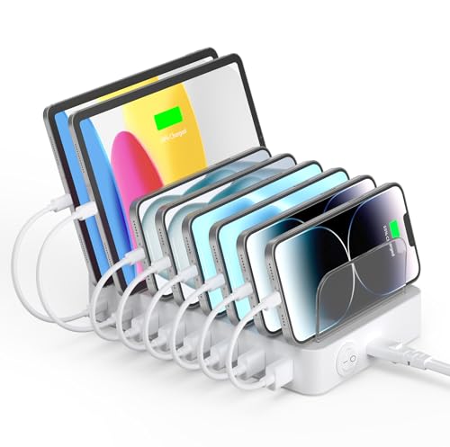 Alxum 2024 8ポート PD充電ステーション （USB C PD20W*2+USB A*6) 75W PSE認証済 6台同時充電 1.5
