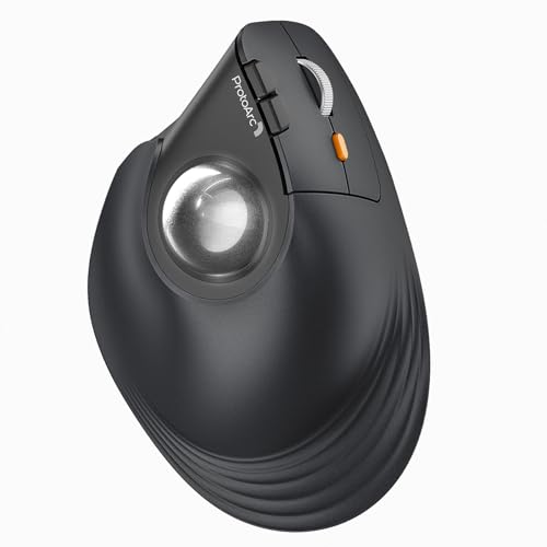 ProtoArc EM05 NLバーティカル トラックボールマウス 縦型62° 2.4GとBluetooth両対応 ワイヤレス 5段階DPI 2|サンフラワーJapan
