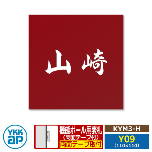 表札 ステンレス 18 ステンレス抜き文字表札S タイプH【KYM3-H:レイアウトY09】 機能ポール用 サイズ:W110×H110mm YKKap スクエアタイプ 表札シリーズ レッド おしゃれ シンプル 庭 可愛い 新居 新築 人気 表札シミュレーション対応
