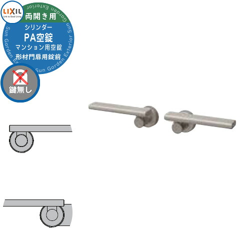 LIXIL リクシル TOEX 門扉 取っ手 レバー 錠前 シリンダーPA空錠 マンション用 鍵無し仕様 両開き用 レバータイプ 交換 取換え 部品 パーツ オプション 玄関