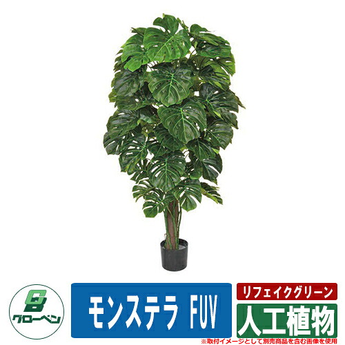 今めかしい 好いたらしい あずま屋 露天用 リフェイクグリーン 人工草木 モンステラ FUV グローベン 冷やりとした 造花 鉢植え 実際的 木製 幹 枝 プランター
